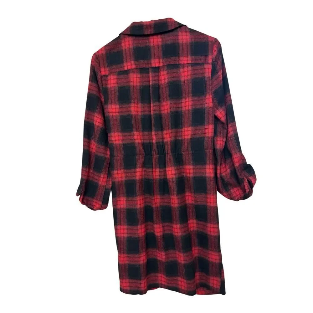 Likely Scottie Dress Red Black Plaid Flannel size 8 - Picture 2 of 6